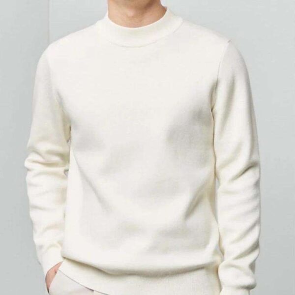 SEASHELL | WOOL TSHIRT HIGHNECK _ WHITE