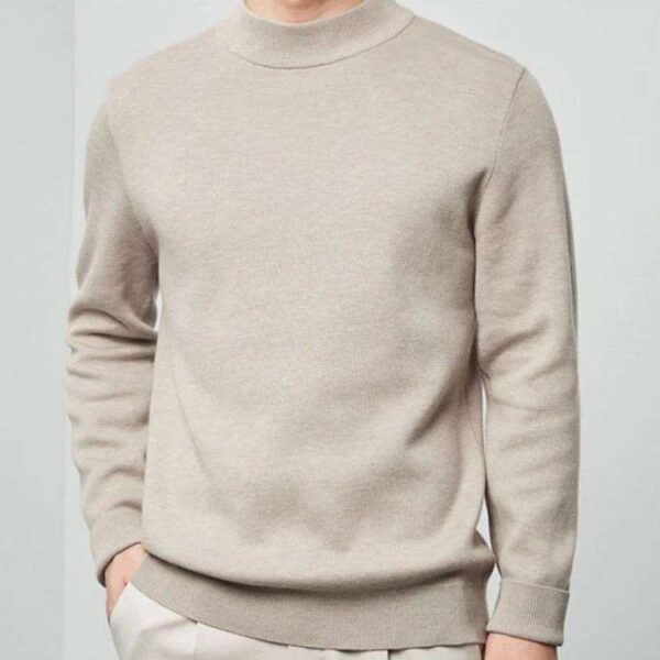 SEASHELL | WOOL TSHIRT HIGHNECK _ BEIGE - Image 2