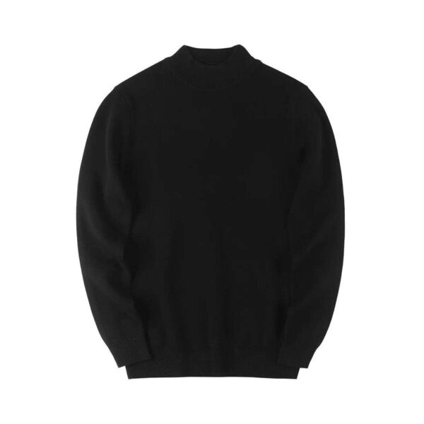 SEASHELL | WOOL TSHIRT HIGHNECK _ BLACK