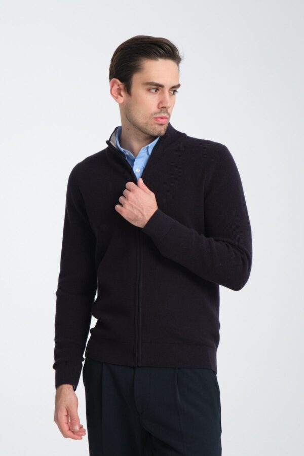 CELSO | ZIP-UP KNIT JACKET NAVY - Image 2