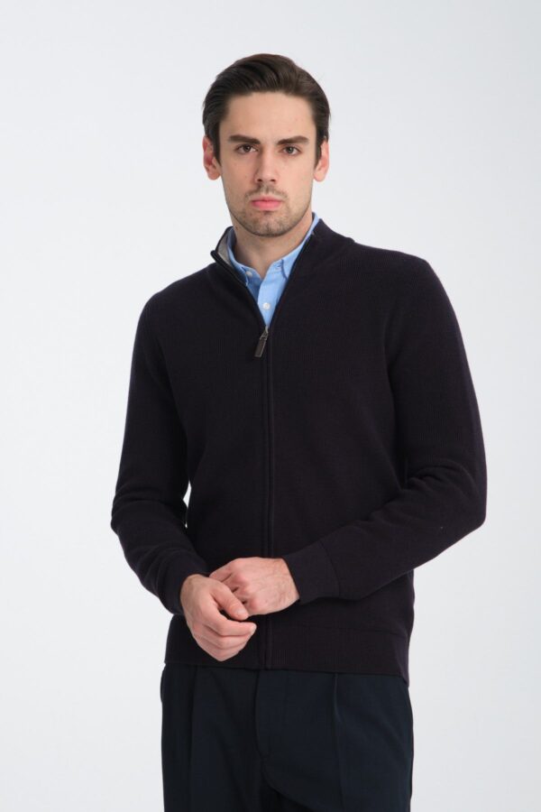 CELSO | ZIP-UP KNIT JACKET NAVY