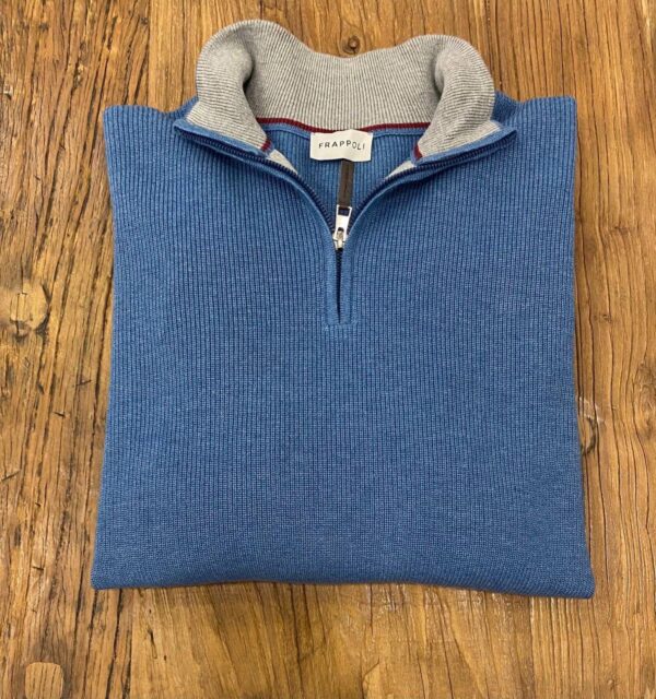 CELSO | ZIP KNIT SWEATER BLUE