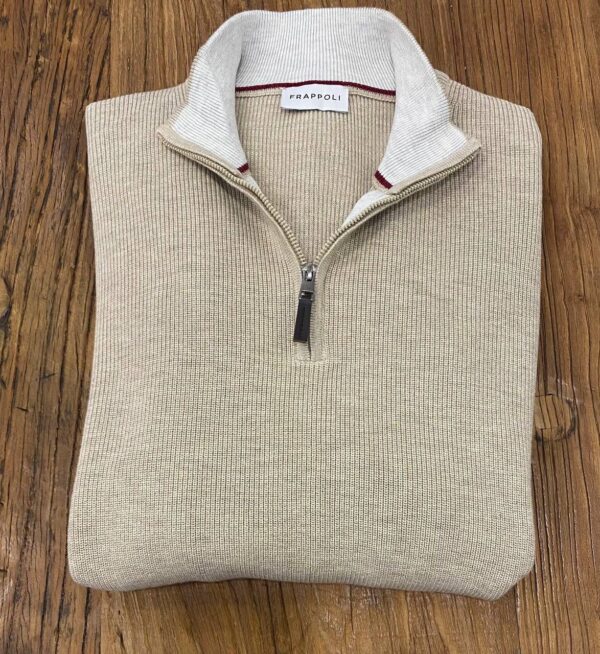 CELSO | ZIP KNIT SWEATER BEIGE