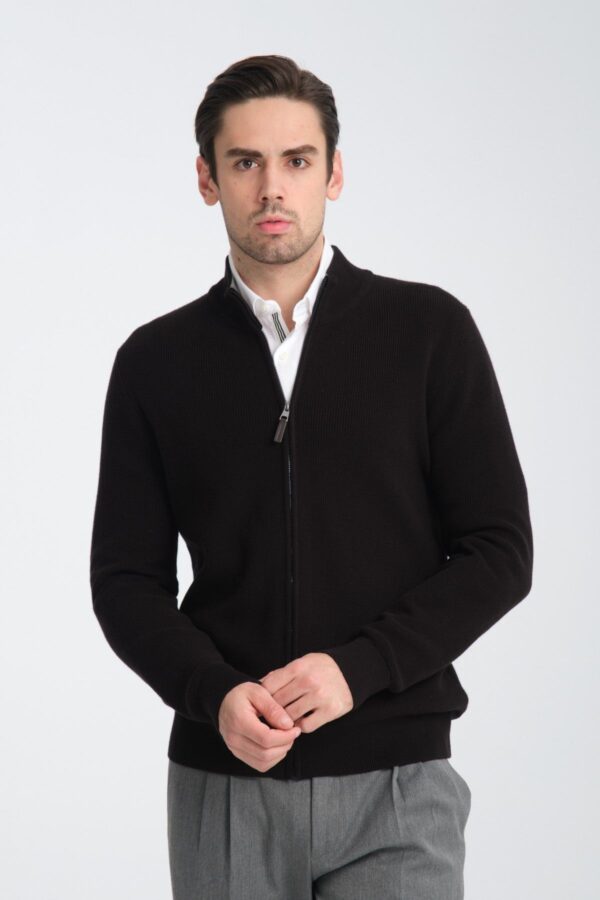 CELSO | ZIP-UP KNIT JACKET BLACK