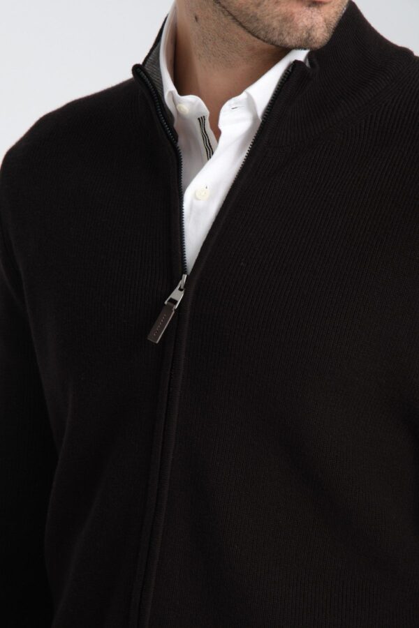 CELSO | ZIP-UP KNIT JACKET BLACK - Image 3