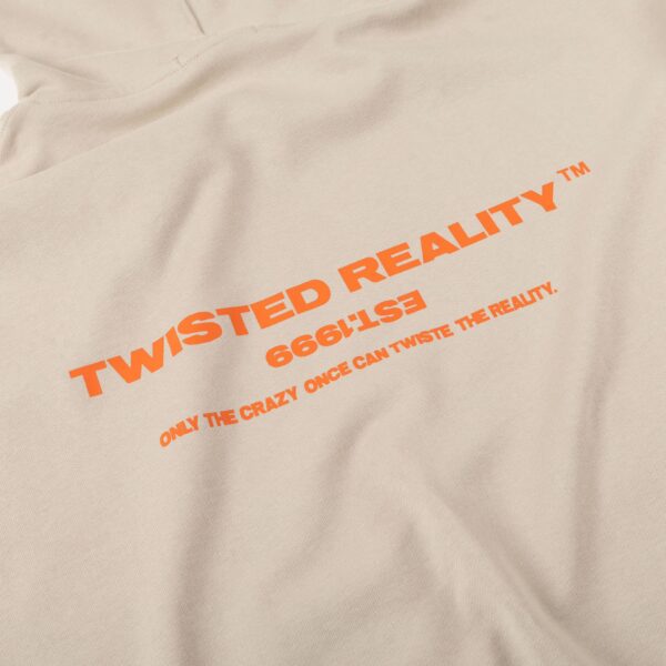 TWISTED REALITY | EST 1999 ORANGE LOGO / BEIGE HOODI - Image 2