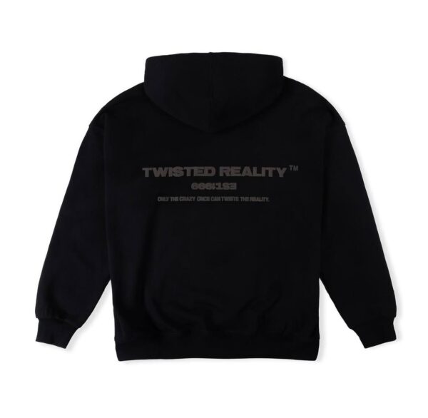 TWISTED REALITY | EST 1999 BLACK LOGO BLACK HOODI