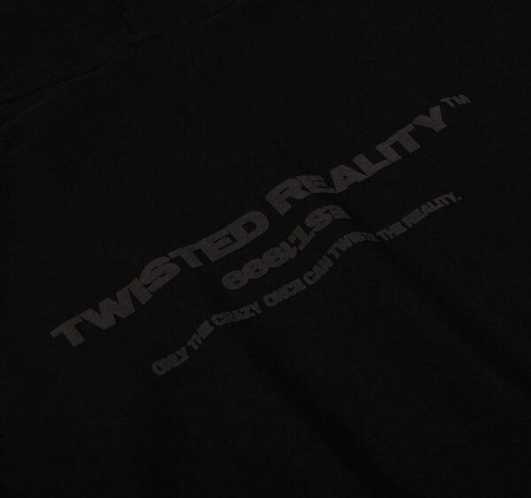 TWISTED REALITY | EST 1999 BLACK LOGO BLACK HOODI - Image 2